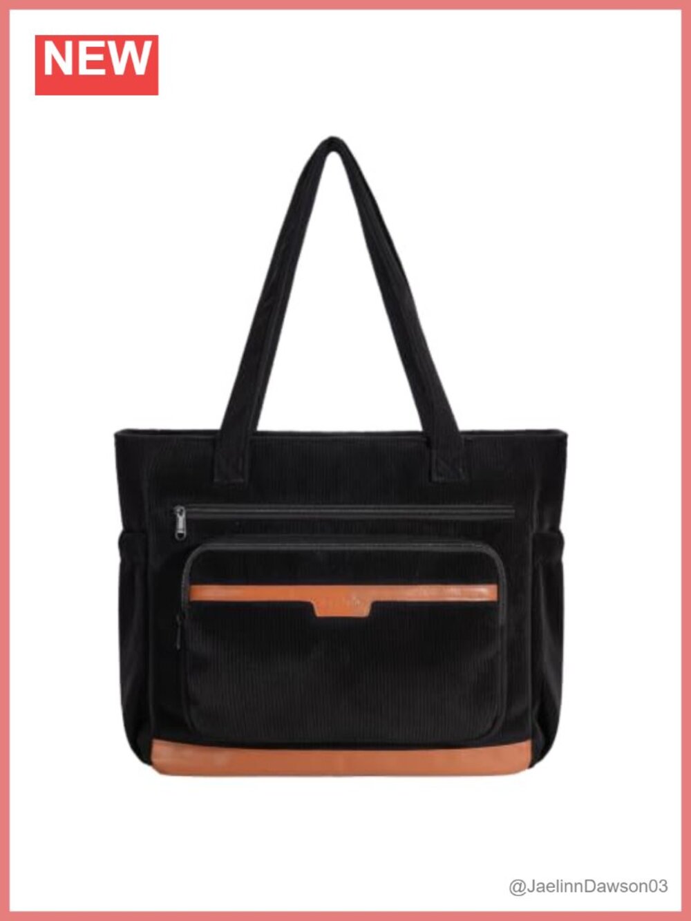 Oversize Corduroy Tote Bag 15.6" Laptop Work Travel Purse